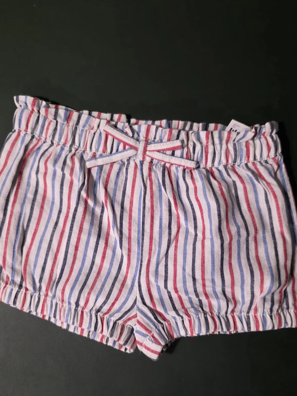 OshKosh B'gosh Red, Blue & White Striped Girls' Elastic-Waist Shorts